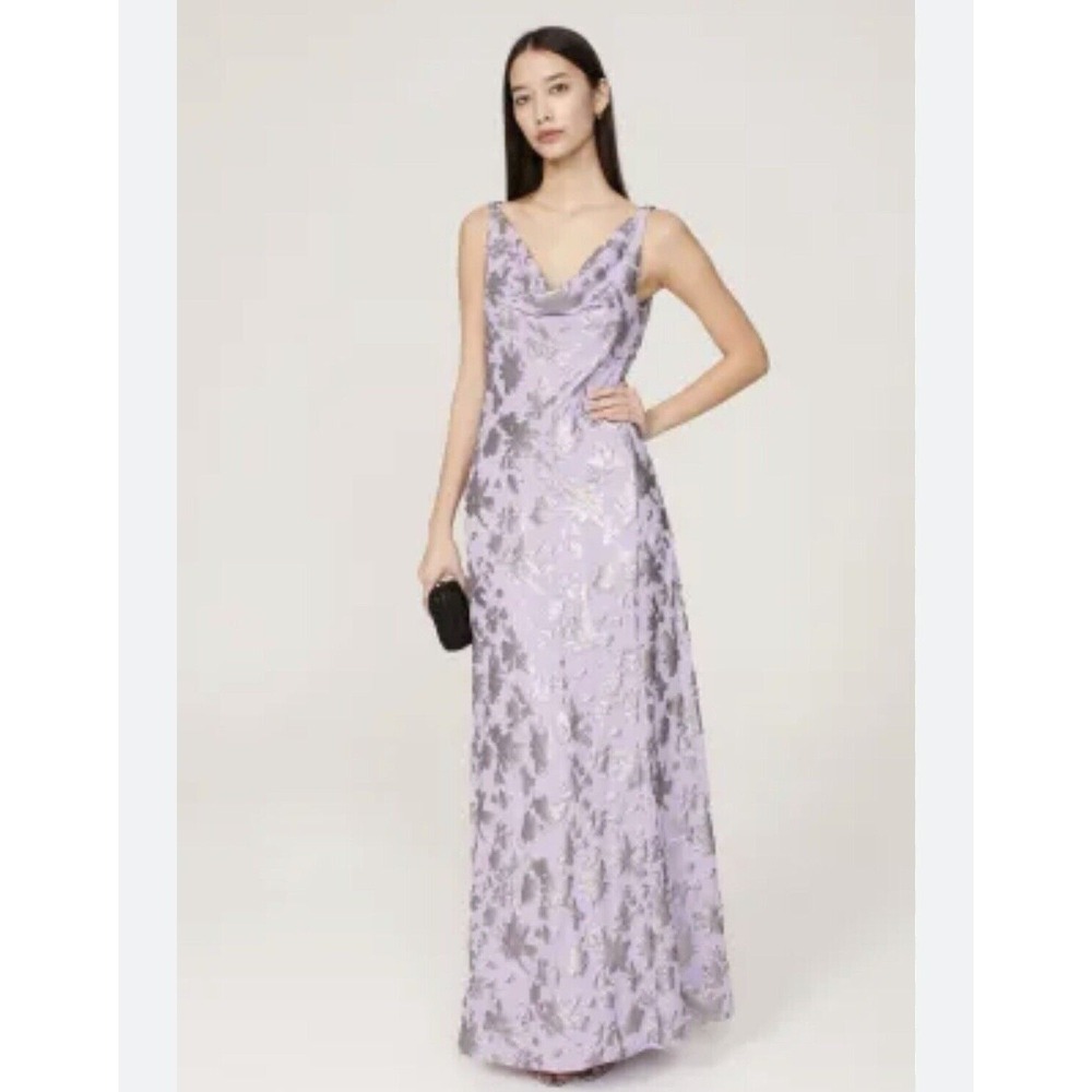 Donna Karan Lilac and Metallic Maxi Dress
